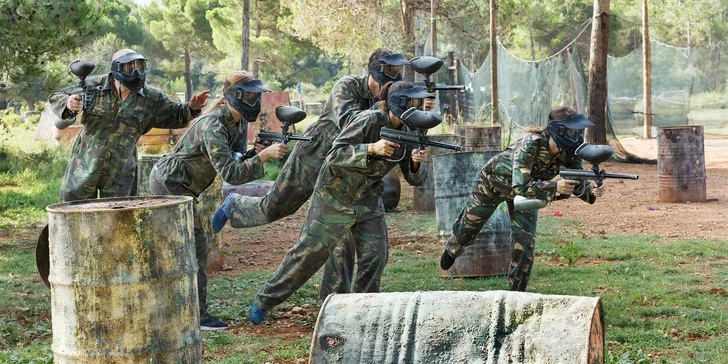 Akční zábava: 2 hod. paintballu vč. zapůjčení výbavy a munice pro 1–4 hráče