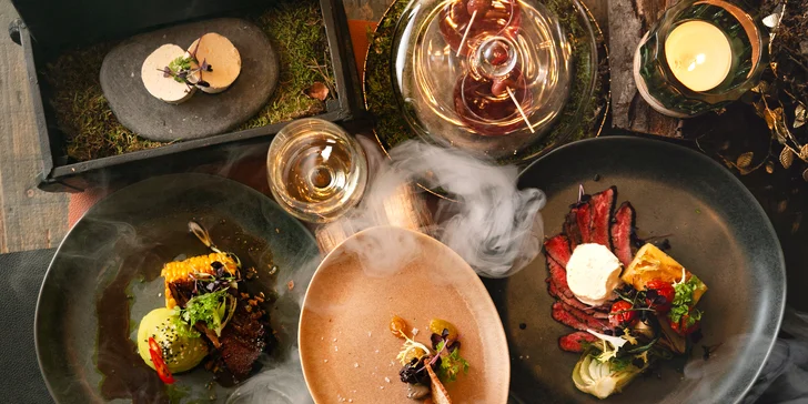 Degustační smoukované menu o 5 chodech i s proseccem a shotem pro dva