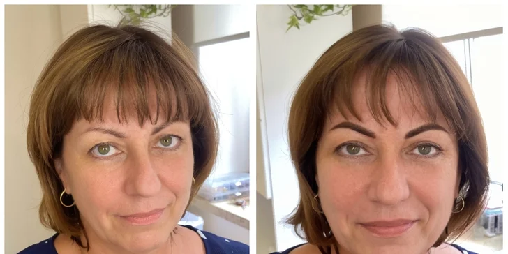Permanentní make-up: horní oční linky, obočí pudrovou metodou nebo rty