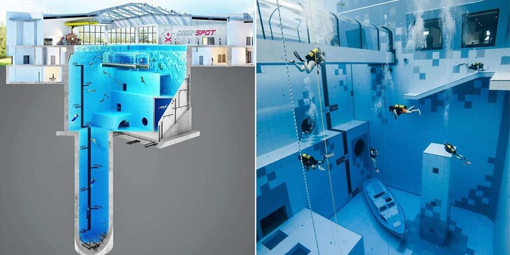 Potápění v nejhlubší potápěčské věži v Evropě: 2 ponory až do 45 metrů vč. půjčení vybavení a instruktora