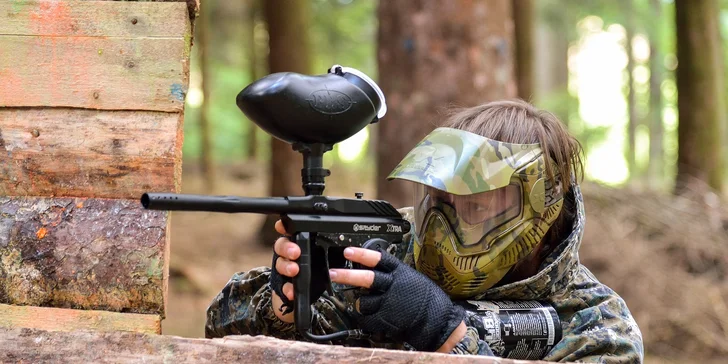 Paintballová přestřelka na lesním hřišti u Tábora: Junior verze až pro 8 hráčů, 2–⁠⁠⁠⁠⁠⁠4 hodiny