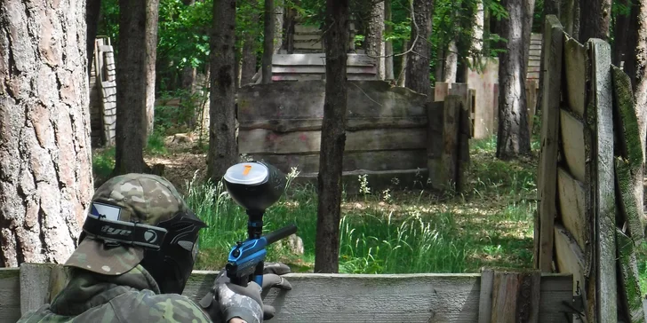 Paintballová přestřelka na lesním hřišti u Tábora: Junior verze až pro 8 hráčů, 2–⁠⁠⁠⁠⁠⁠4 hodiny