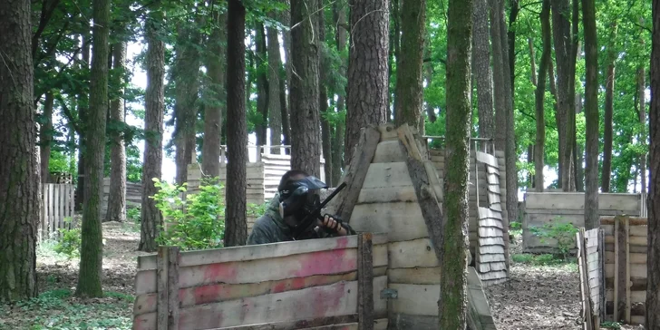 Paintballová přestřelka na lesním hřišti u Tábora: Junior verze až pro 8 hráčů, 2–⁠⁠⁠⁠⁠⁠4 hodiny