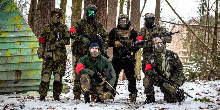 Paintballová přestřelka na lesním hřišti u Tábora: Junior verze až pro 8 hráčů, 2–⁠⁠⁠⁠⁠⁠4 hodiny
