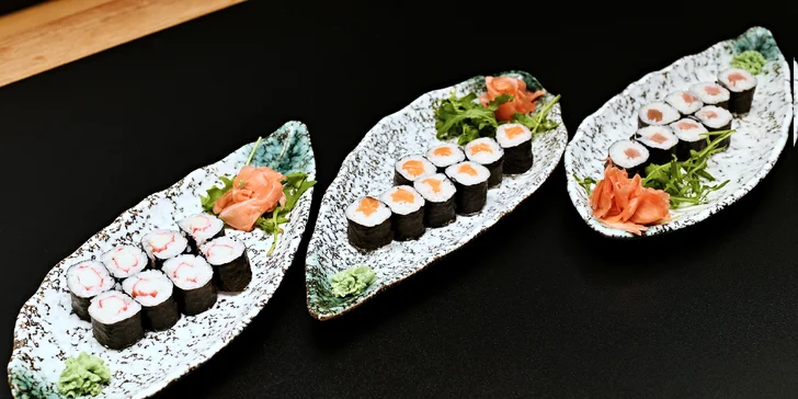 Sushi v Bali Bali u metra Křižíkova: maki, nigiri, california i losos, sety s 8 až 40 ks