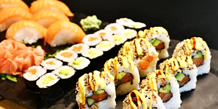 Sushi v Bali Bali u metra Křižíkova: maki, nigiri, california i losos, sety s 8 až 40 ks