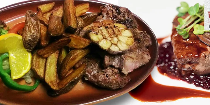 Vepřová bašta na grilu pro dva v divadelní restauraci
