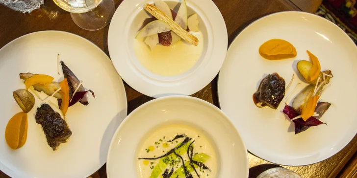 Restaurace Kounický dvůr: 3chodové i 5chodové degustační menu pro dva
