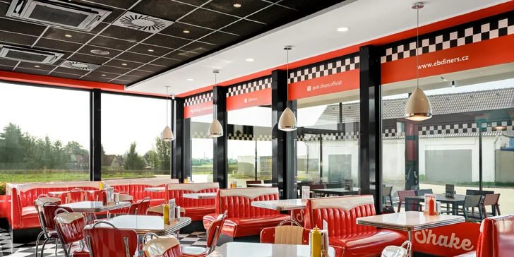 500-1 500 Kč na cokoliv v americkém dineru EB: burgery, sendviče, steaky