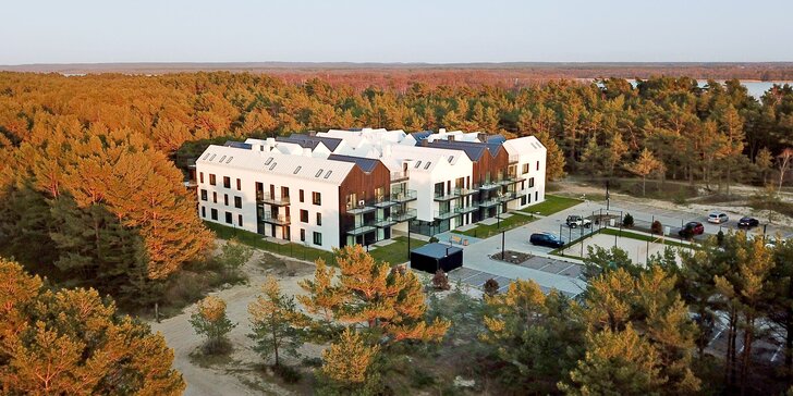 Dovolená v baltském přístavním městečku Łeba: moderní apartmány 200 m od písečné pláže, až 6 osob