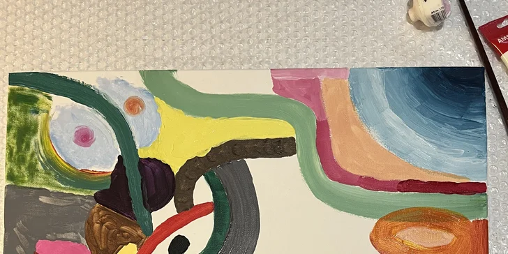 Kurz intuitivního malování v páru vč. pomůcek a seznámení s technikou