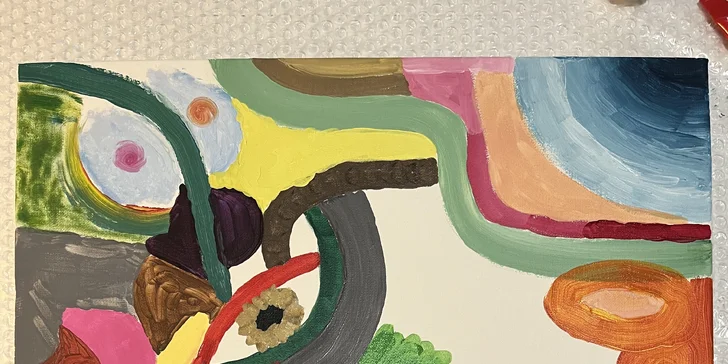 Kurz intuitivního malování v páru vč. pomůcek a seznámení s technikou