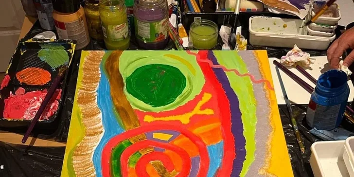 Kurz intuitivního malování v páru vč. pomůcek a seznámení s technikou