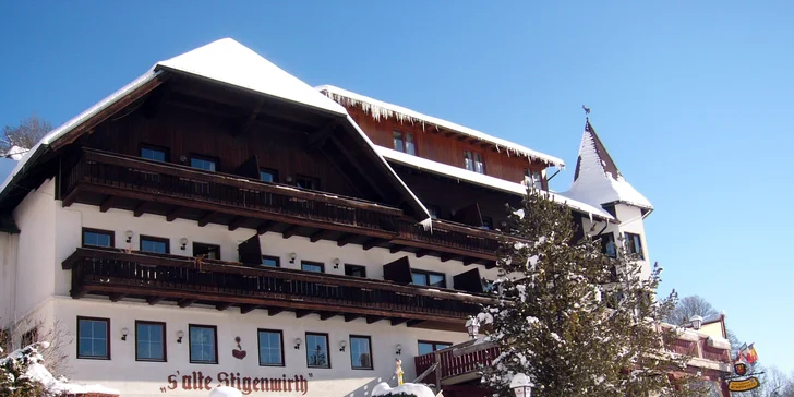 4* hotel v Alpách: polopenze, wellness, sjezdovka u hotelu i 2 děti zdarma