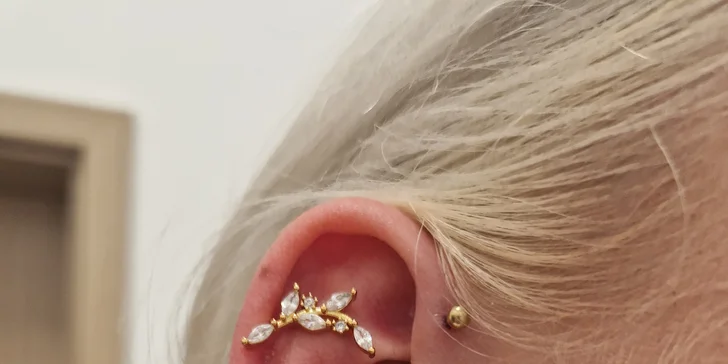 Píchnutí až 3 piercingů nebo náušnic s výběrem šperku v centru Brna