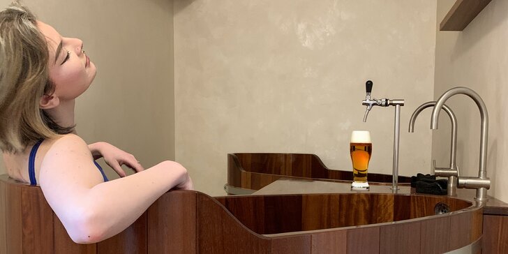 Relax v pivních lázních uprostřed Železných hor s neomezenou konzumací piva: koupel v 1 či 2 vanách