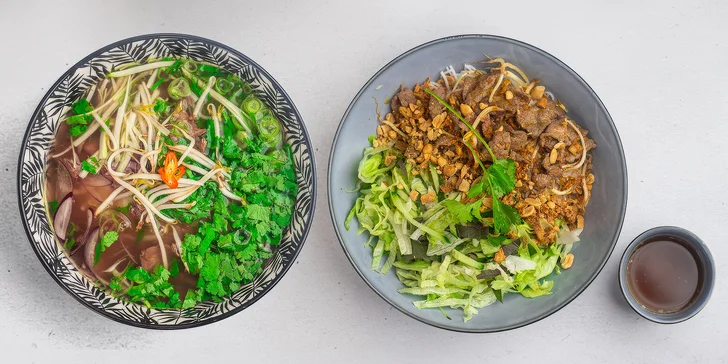 Smažené i nesmažené závitky, Bún Nam Bộ a Phở pro 2 osoby