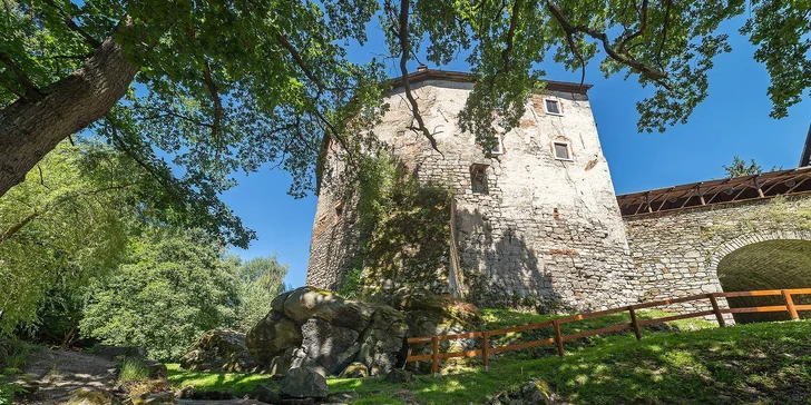 Pobyt na hradě Vildštejn pro pár i rodinu: možnost jídla, prohlídka i dárek