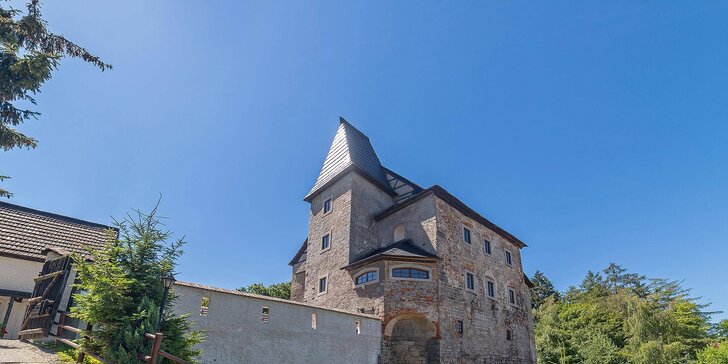 Pobyt na hradě Vildštejn pro pár i rodinu: možnost jídla, prohlídka i dárek