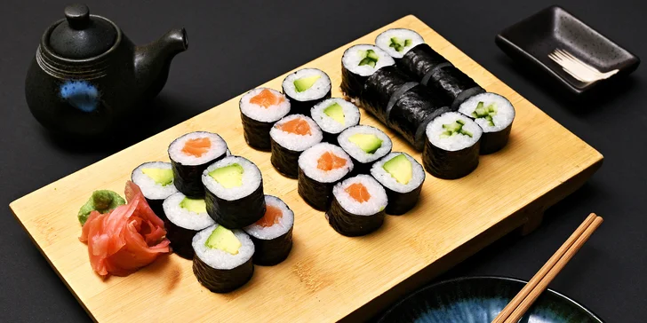 Sushi sety s 18-56 rolkami, nigiri i sashimi či polévka ramen v nové asijské restauraci