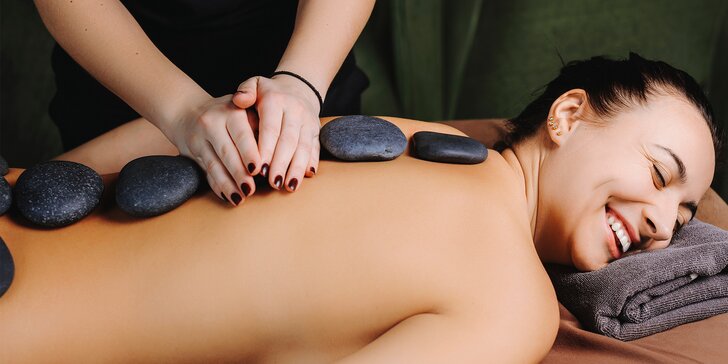 Masáže dle výběru: sportovní, indická, celková i masáž lávovými kameny