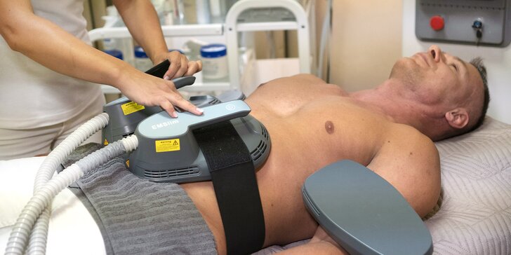 Intenzivní elektromagnetická redukce tuku a stimulace svalu i kalhotová přístrojová lymfodrenáž