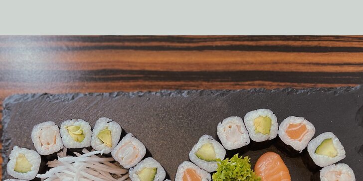 Sushi sety s 36 nebo 58 kousky: maki, nigiri a další rolky s rybami i zeleninou