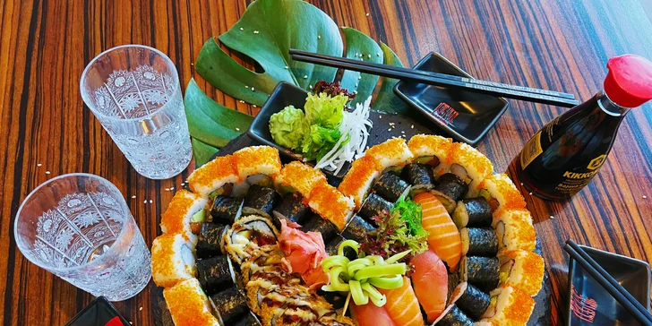 Sushi sety s 36 nebo 58 kousky: maki, nigiri a další rolky s rybami i zeleninou