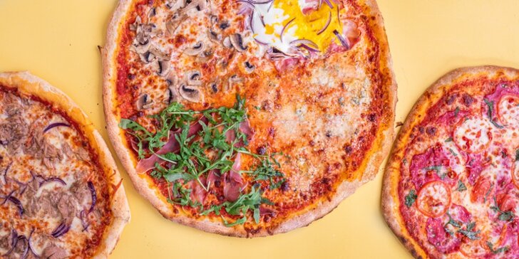 1–10x pizza na Želivského: různé druhy vč. brutálně pálivé, ⌀ 32 či 40 cm