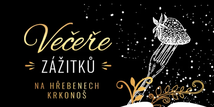 5chodové menu v horské restauraci s výhledem na noční Špindl a jízda lanovkou tam i zpět