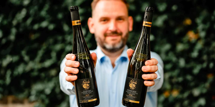 Prohlídka Habánských sklepů: degustace 6 vzorků, welcome drink, 1 nebo 6 lahví vína domů