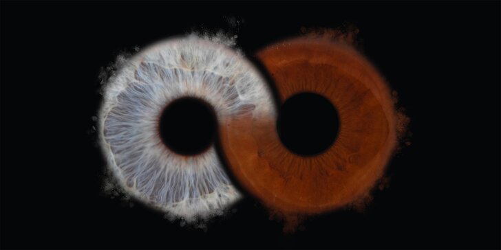 Originální fotka očí pro 1–3 os. v několika stylech: cesta galaxií i splynutí