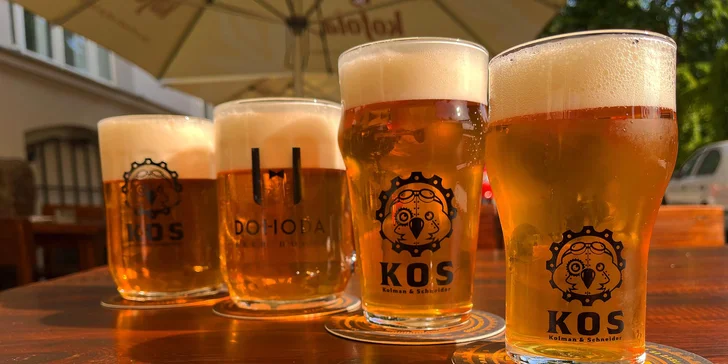 Degustační set 3 piv i vepřová žebra nebo koleno s pivem pro 2 osoby