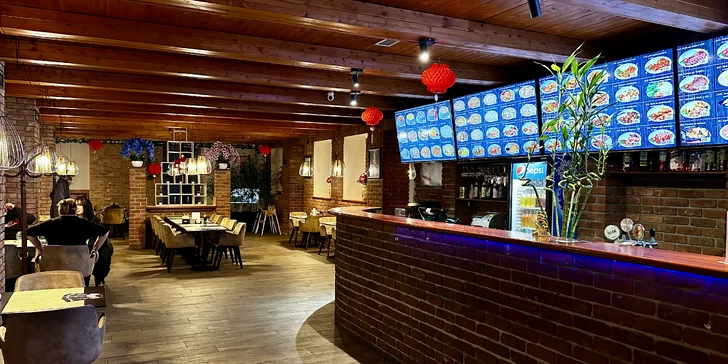 Otevřený voucher na 300–1000 Kč do čínské restaurace v centru Pardubic
