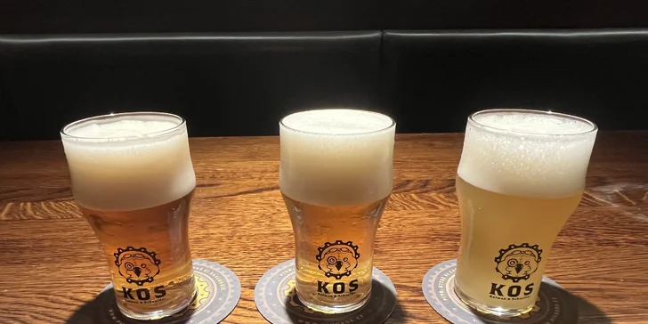 Degustační set 3 piv i vepřová žebra nebo koleno s pivem pro 2 osoby