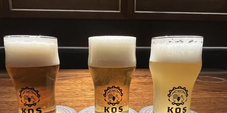 Degustační set 3 piv i vepřová žebra nebo koleno s pivem pro 2 osoby
