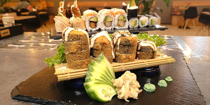Pestré sushi sety: 24 nebo 28 ks s avokádem i rybami, možnost odnosu