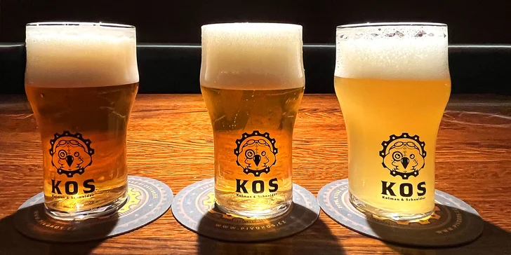 Degustační set 3 piv i vepřová žebra nebo koleno s pivem pro 2 osoby