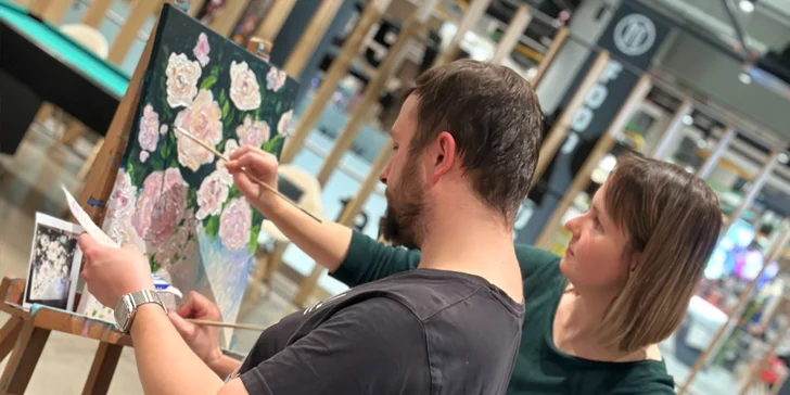 Art rande: romantický individuální workshop malování třeba i s lahví sektu a občerstvením