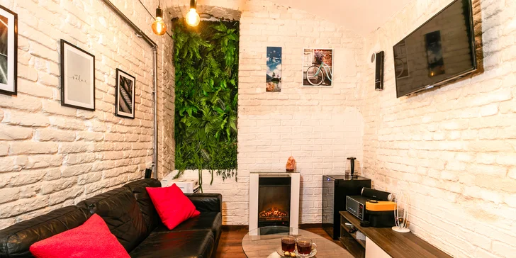 Pronájem privátního wellness se saunou, vířivkou a postelí, TV a Wi-Fi, 60-120 min. i celá noc