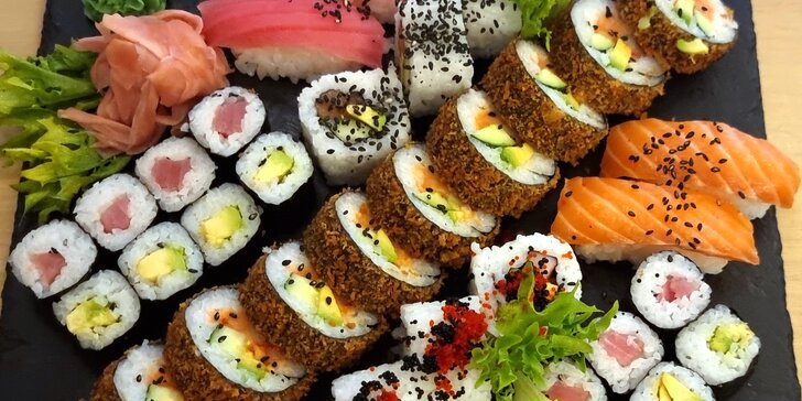 Nabité sushi sety o 38 či 48 ks v Táboře: tuňák i losos či avokádo