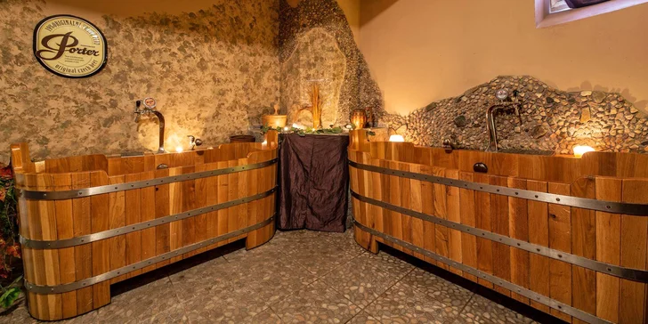 Privátní wellness: finská sauna s lahví prosecca nebo pivní či vinná lázeň