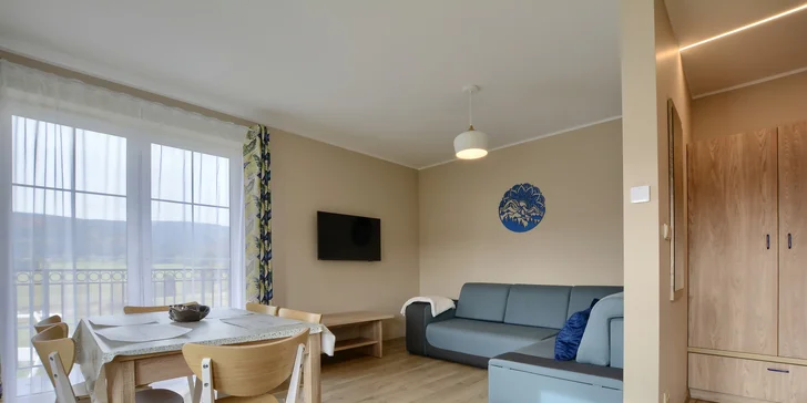 Apartmán v horské vesnici Lasówka: apartmán pro 3 až 6 osob, hodina v sauně, výlety
