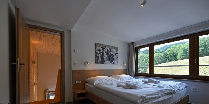 Apartmán na Dolní Moravě až pro 4 osoby: chata uprostřed přírody, hřiště, wellness a atrakce v okolí