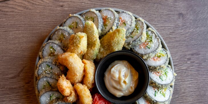 Sety 27, 32 nebo 34 ks sushi: losos, krab, zelenina i smažené v tempuře