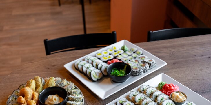Sety 27, 32 nebo 34 ks sushi: losos, krab, zelenina i smažené v tempuře