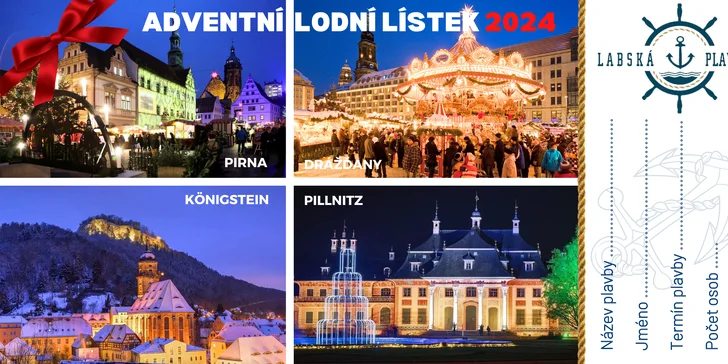 Adventní plavba na vánoční trhy na pevnosti Königstein a zpět, oběd, pečení perníčků a průvodce po celý den