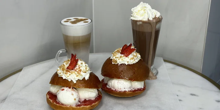 Italské gelato v domácí briošce nebo zákusek vč. nápoje dle výběru