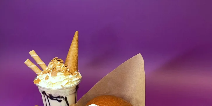 Italské gelato v domácí briošce nebo zákusek vč. nápoje dle výběru