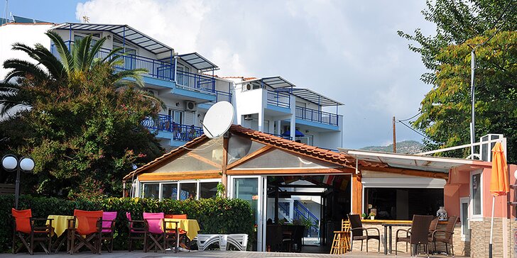 Letecký zájezd na řecký Thassos: apartmánový dům Marialena, bez stravy či se snídaní, 100 m od pláže